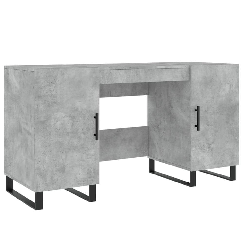 Vidaxl Stôl betónovo sivý 140x50x75 cm kompozitné drevo
